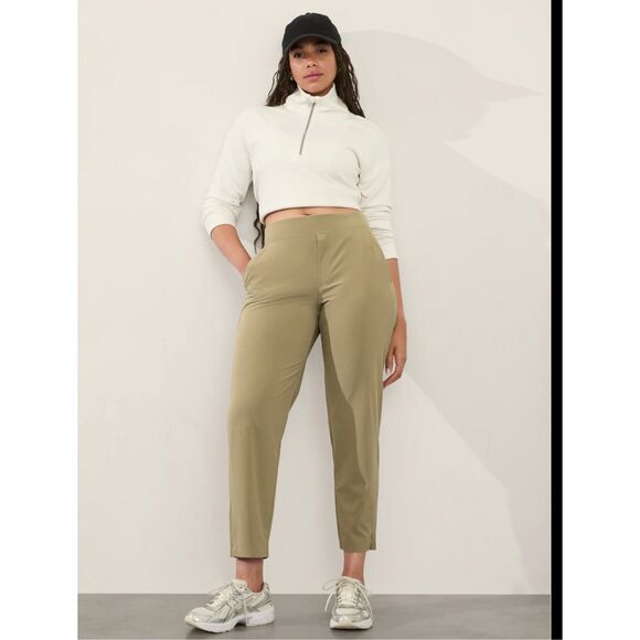 Athleta Brooklyn Mid Rise Ankle Pant size 10 khaki - Picture 1 of 8
